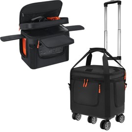 Carrying Case with Wheels Compatible with Jackery Explorer 1000 V2, Portable Power Station Travel Bag Padded for Explorer 1000 V2 with Detachable Trolley, Multi-pocket & Adjustable Shoulder Strap