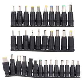 ASHATA 34 Piezas Kit de Adaptador de Corriente CC para Computadora Portátil Adaptador de Corriente para Computadora Portátil Conector de Puntas para para para Y Otras