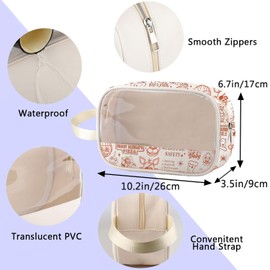 ENSIANTH Five Nights Horror Game Lover Gift Scary Bear Video Game Inspired Cosmetic Bag Pizza Place Characters Fans Clear Makeup Bag (CA Five Clear)