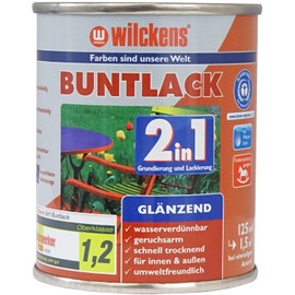 Wilckens Wilckens 2in1 Acryl Buntlack fr Innen und Au?en, gl?nzend, 125 ml, RAL 9010 Reinwei?