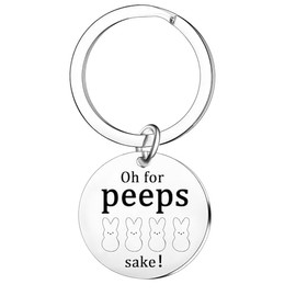 MADHAHEFU Funny Easter Bunny Keyring Easter Gift For Teens Boys Girls Oh For Peeps Keyring Bunny Gifts For Friends Funny Gifts For Teens