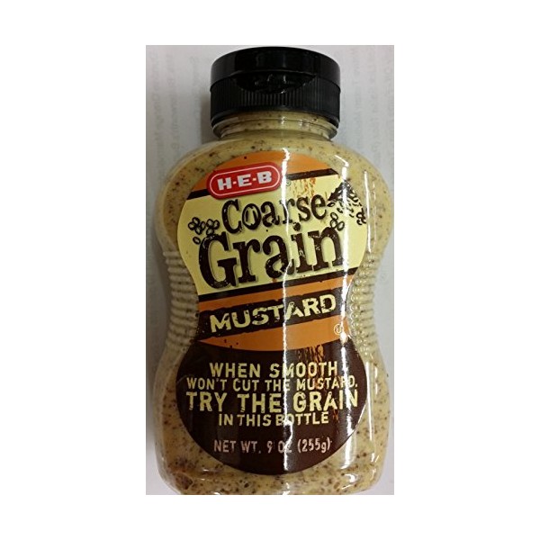 HEB Coarse Grain Mustard 9 Oz (Pack of 4)