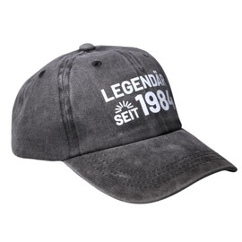 Nfpggs Baseball Cap Gift Funny Baseball Cap Birthday Adjustable Dad Hat Cotton 3D Print For Dad Grandpa, Dark grey-40th