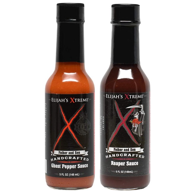 Elijah’s Xtreme Ghost Pepper and Carolina Reaper Hot Sauce 2-Pack (5 oz Each)