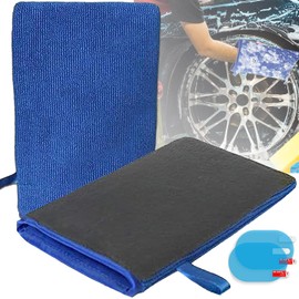 RAINBOWSTREET 2PCS Guantes de Limpieza de Arcilla - Guantes de Limpieza de Arcilla con Gafas Impermeables, Microfibra Reversible, Adecuado para la Limpieza de Todas Las Superficies del Coche