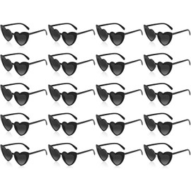 LEKOU 20PCS Gafas De Sol Con Forma De Corazón Para Mujer, Gafas De Sol Modernas Adecuadas Para Fiestas y Fiesta De Solteros, Gafas De Playa Divertidas Con Súper Protección UV
