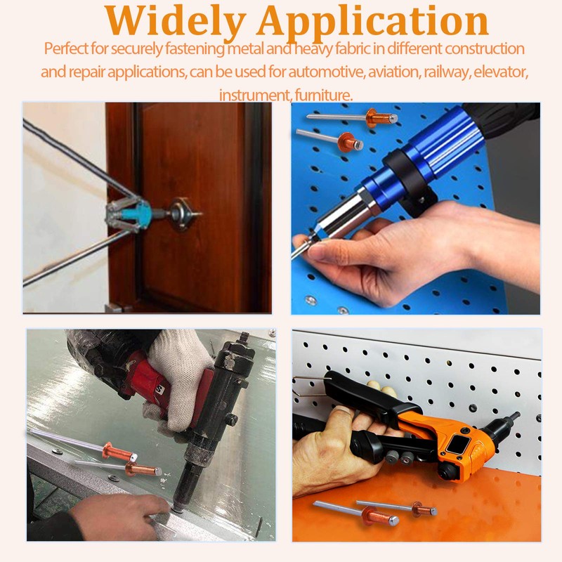 Hilitchi Dome Head Red Copper Blind Rivets Self-Plugging Open End