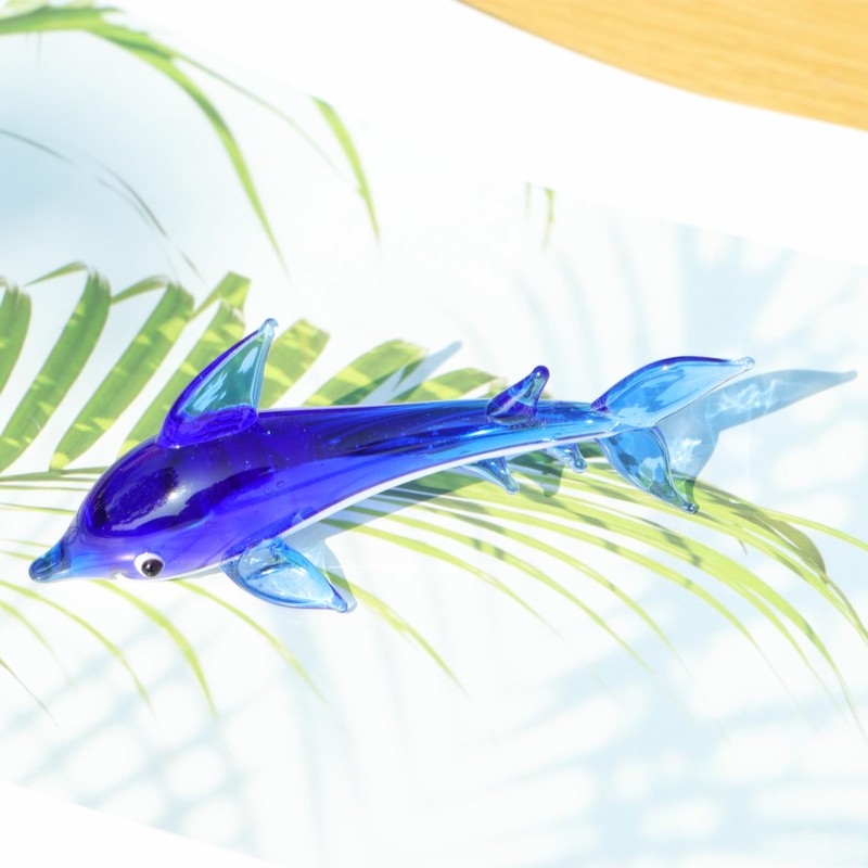 Hand Blown Glass Dolphin Sea Organism Crystal Ocean Animal Collectible