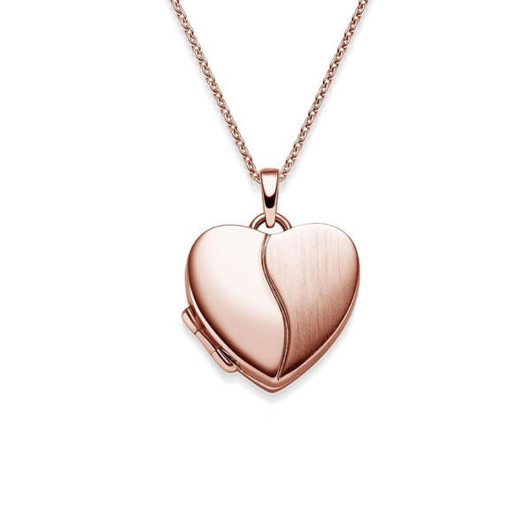 Photo Locket Heart Rose Gold Plated Love Heart Shape Necklace