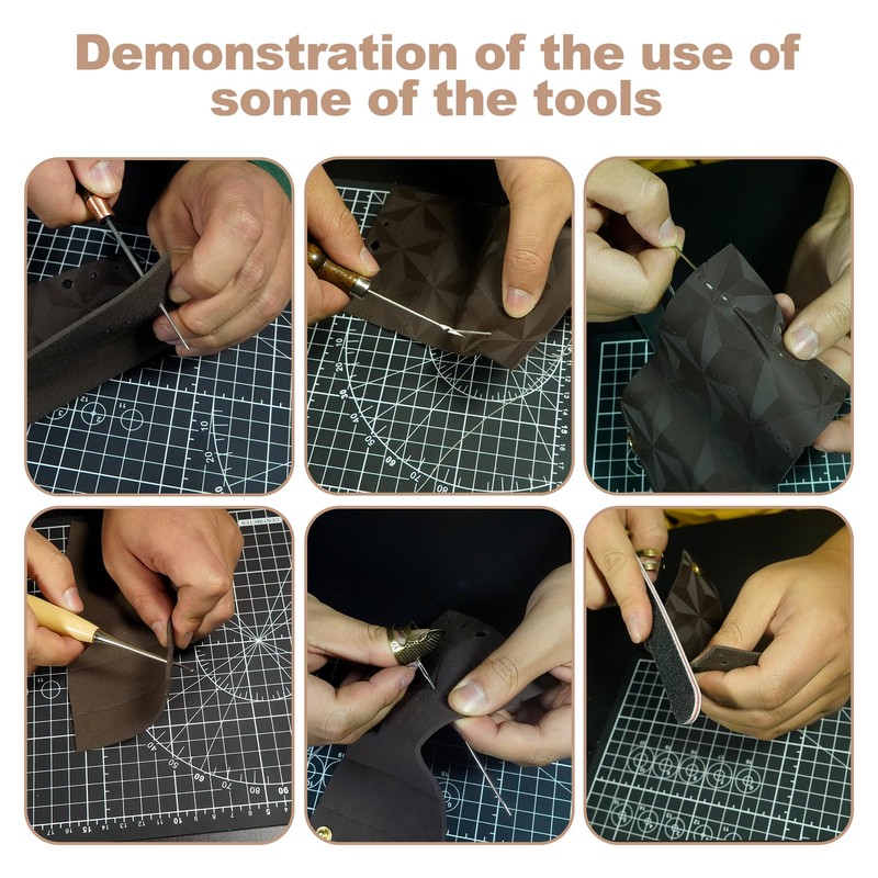 EDIETH Professional Leather Craft Tools Kit Leather Working & Tooling