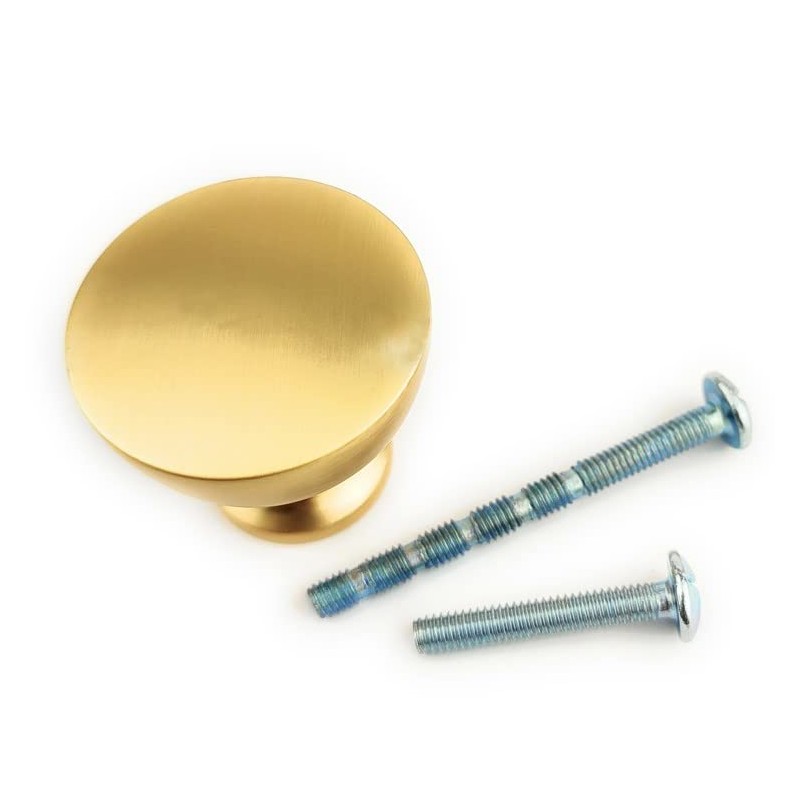 French Furniture Fittings Matt Brushed Brass Door knobs for Kitchen