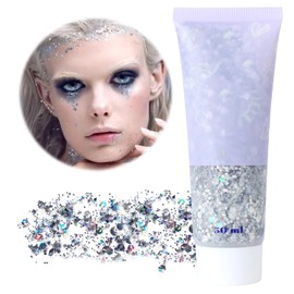 Gel Con Purpurina Para El Cuerpo Lentejuelas A Escala para Mujer,Piel brillo para el cuerpo - brillos para ojos, Uñas De Labios,Brillos Lentejuelas Purpurina Maquillaje Decorar Festival(05)