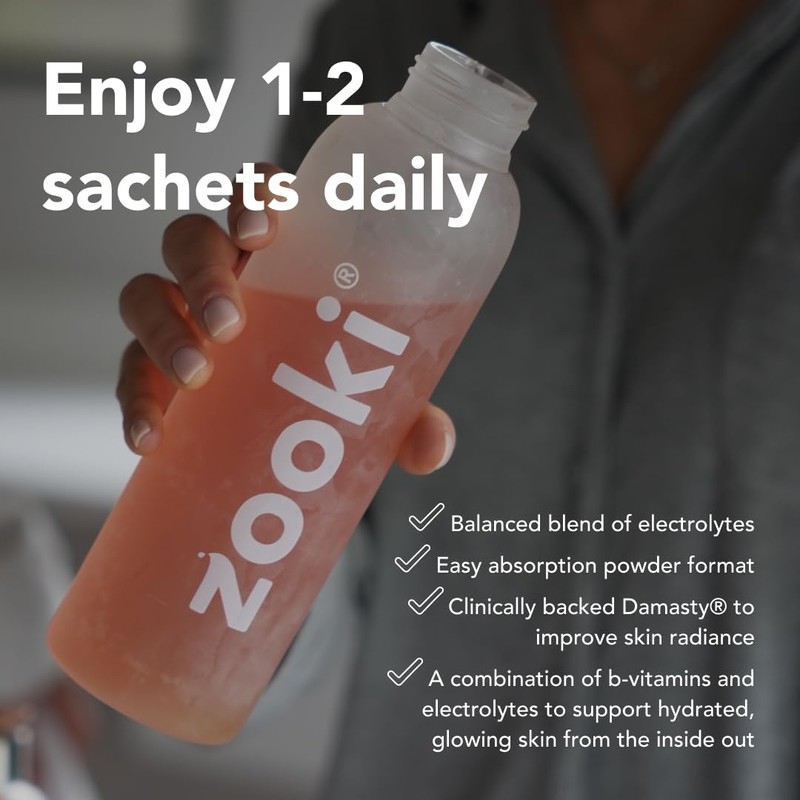 Zooki Electrolytes+ Skin Radiance Hydration Electrolytes Sachets – Pomegranate Lemon