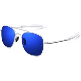 ACBLUCE Pilot Aviator Sunglasses for Men Women Military Navigator Army Polarized Retro Classic Blue Glasses