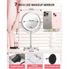 Gospire 7" Lighted Makeup Mirror with Magnification 10X/1X Double Sided,