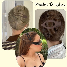 LifeDawn 9 Pack Flat Hair Clips, French Concord Flat Hair Clips for Women Girls, 3 Styles Claw Clips for Thick Thin Hair Strong Hold Duck Billed Clips Barrettes Accessories,Neutral Color