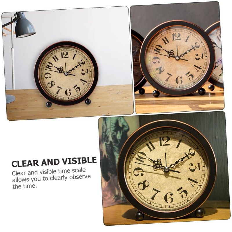 MAGICLULU Vintage Alarm Clock Silent Retro Tabletop Clock for Home