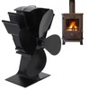 4 Blade Heat Powered Stove Fan Silent Eco Friendly Aluminium