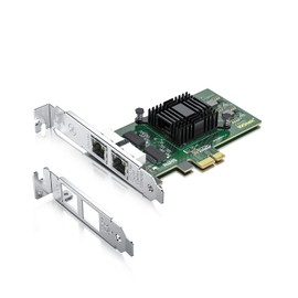 10Gtek 10/100/1000Mbps Gigabit Ethernet PCI Express NIC Network Card, Intel 82571 Controller, Dual RJ45 Ports, Ethernet Server Converged Network Adapter, Gigabit LAN Card, Support Windows