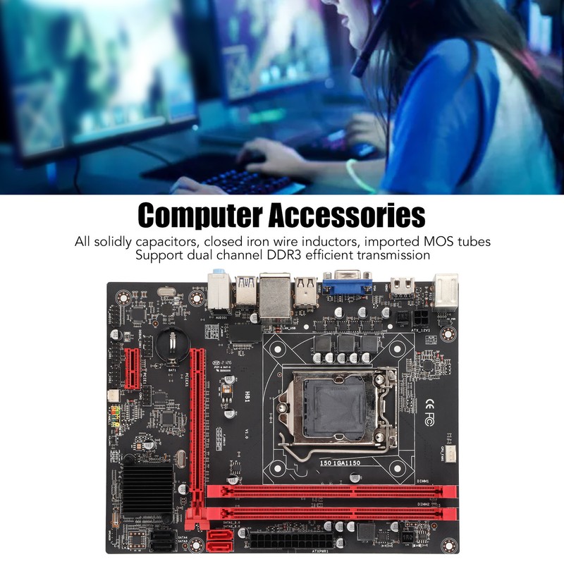 DDR3 Motherboard 1156 Pins Support DDR3 Dual Channel 100M Network