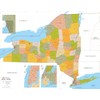 New York ZIP Code Map with Counties - Poster -