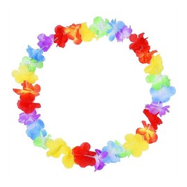 Alnicov 10 PCS Hawaiian Garland Leis Silk Flowers Necklace Flower Hawaiian Dress for Beach Theme Party Hawaiian Party Decorations