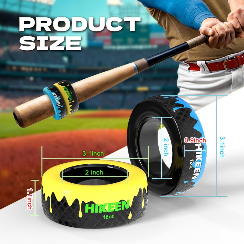Hikeen Baseball and Softball Bat Weights - 12oz & 16oz