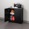 Pemberly Row Black Engineered Wood Base Cabinet with Melamine Countertop