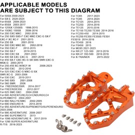 JFG RACING Dirt Bike Foot Pegs,Lengthened Dirtbike Footpegs for 65 85 125 150 200 250 300 350 450 500 525 530 625 SX SX-F XC XC-F EXC EXC-F XC-W XCF-W SMR FREERIDE 640-1290 ADVENTURE