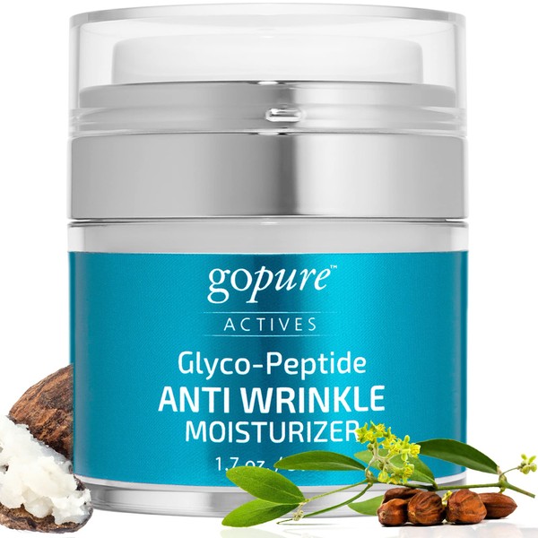 goPure Anti Wrinkle Face Moisturizer - Face Cream with Hyaluronic Acid - Night Cream with Glycolic Acid - Anti Wrinkle Cream for Men & Women, 1.7oz.