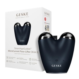 GESKE SmartAppGuided MicroCurrent Face-Lifter 6 in 1 Facial Lifting Face & Jawline Trainer Face Tightening Anti Ageing Device Microcurrent Against Wrinkles Double Chin Remover