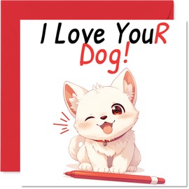 Stuff4 Dog Birthday Card - I Love YouR Dog! - Happy Birthday Card from Brother Friend, 5.7 x 5.7 Inch Playful Greeting Cards