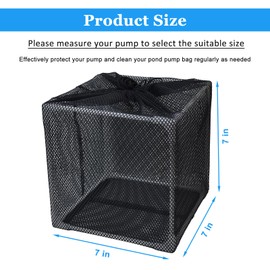 BSTSLL Pond Pump Filter, 7 Inch Anti-Clogging Pond Filter Bag Mesh Water Pump Barrier Bag Outdoor Pond Pump Filter Box Basket