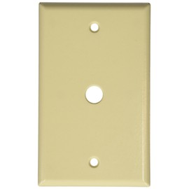 Leviton 1-Gang .406 Inch Hole Device Telephone/Cable Wallplate, Standard Size, Thermoset, Box Mount, 86013, Ivory