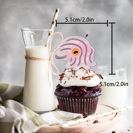 18pcs Colorful Glitter Dessert Cupcake Topper Cuttlefish Octopus Squid Submarine Organism Theme Decorations Baby Shower Boys Girls Happy Birthday Party Decor Supplies