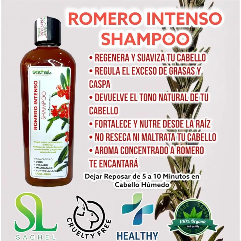 Shampoo De Romero Intenso 500ml.