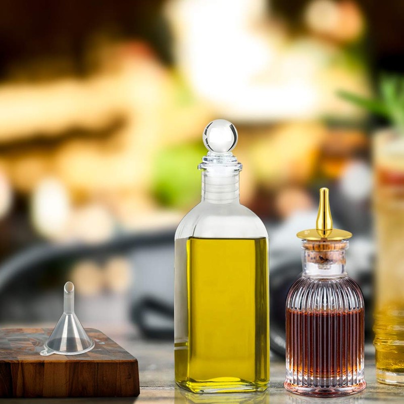 Dasher Tops,Glass Bottle Stoppers, Plastic Funnel for Bitters Bottle (4