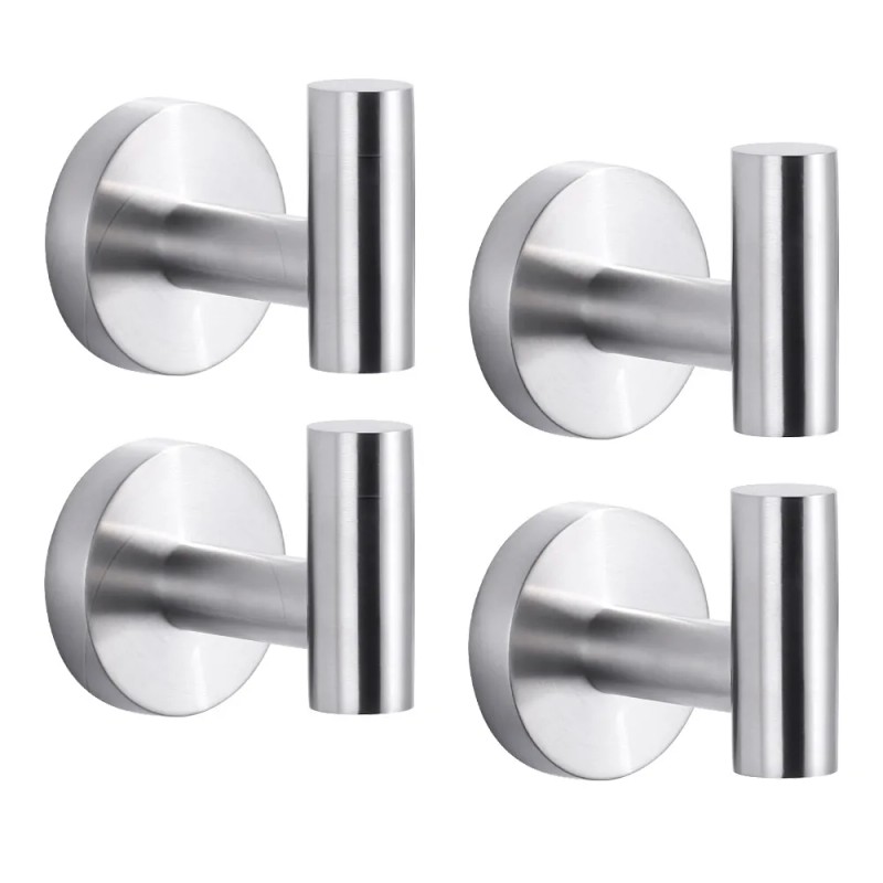 4 Pack Towel Hook SUS 304 Stainless Steel Coat Hooks,Shiny