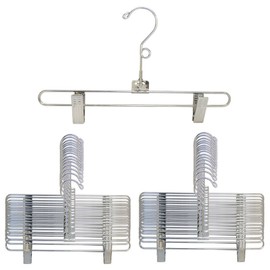 DBM 25 Pc Hangers Size 12" Chrome Metal Wire Pant Skirt Clip Pinch Grip Fixture Retail Display Adult Clothing