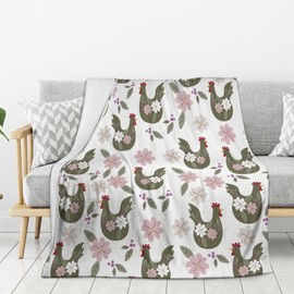 Easter Chicken Throw Blanket, 320gsm Fluffy Cozy Soft Warm Plush Lightweight Decorative Blanket Gifts for Women Men Girls Boys Kids Baby, Blankets Quilt for Bed Sofa Chair Couch (50"x40")