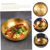KICHOUSE Elegant 304 Stainless Steel Salad Bowl Mix Serve Fruit