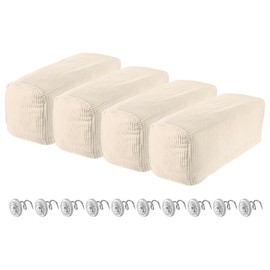 uxcell 4pcs Stretch Armrest Covers for Chairs/Sofas, Couch Arm Covers with Twist Pin, Furniture Protector Slipcovers for Sofa Chair Recliner White