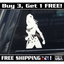 Avery Wonder Woman, Silhouette Profile Bumper Sticker, Decal