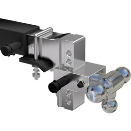 BST BSSP Adjustable Towing Trailer Hitch Tri-Ball Mount 2.5" Receiver, 18500 LBS GTW 6" Drop/Rise-Solid Adj. Trailer Hitch Ball Mount Tow Hitch w/Anti-Theft Locking Hitch Pins