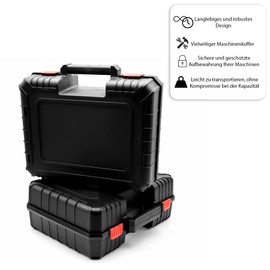 BigDean Set of 2 Empty Machine Cases with Foam Insert Made of Shatterproof Plastic for Safe Tool Storage - Tool Box Made in Europe