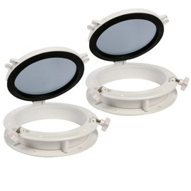 Amarine Made Pair of Boat Window Yacht Round Opening Portlight Porthole Window 10" Replacement Window Port Hole - ABS , Tempered Glass -Marine/boat/rv Portlight Hatch, Color: White, Black (White)