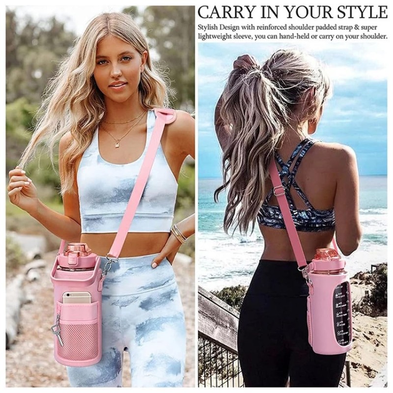 2L/64OZ Water Bottle Cover with Strap Drink Sport Cup Case