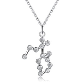 VIKI LYNN 925 Sterling Silver Astrology Constellation Horoscope Taurus Zodiac Sign Pendant Necklace for Women