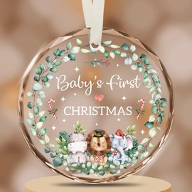 Vorruil Babys First Christmas Ornaments 2024, Christmas Ornament Gift for Girl, Boy, Babys First Christmas Ornament, Beautiful Round Christmas Tree Decoration
