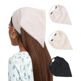 AWAYTR Elastic Hair Scarf Headband 3PCS Head Scarves with Clips Kerchief Hair Bandanas Headband for Women